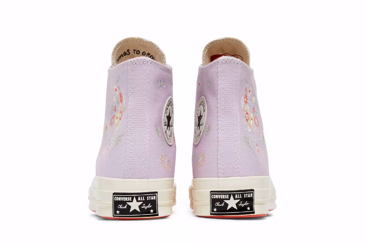 Converse Women's Chuck 70 High Embroidered Floral Print - Pale Amethyst, view 7