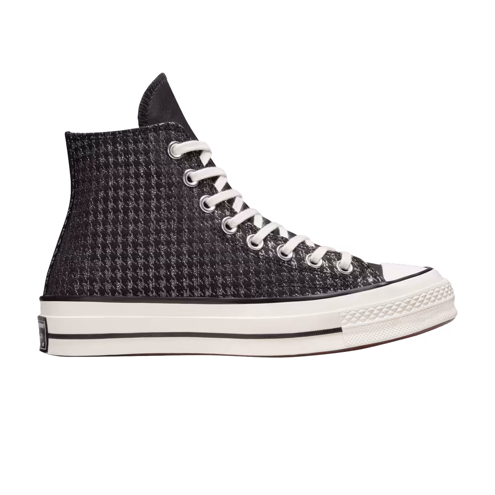 Converse Women's Chuck 70 High Houndstooth Shine - Black