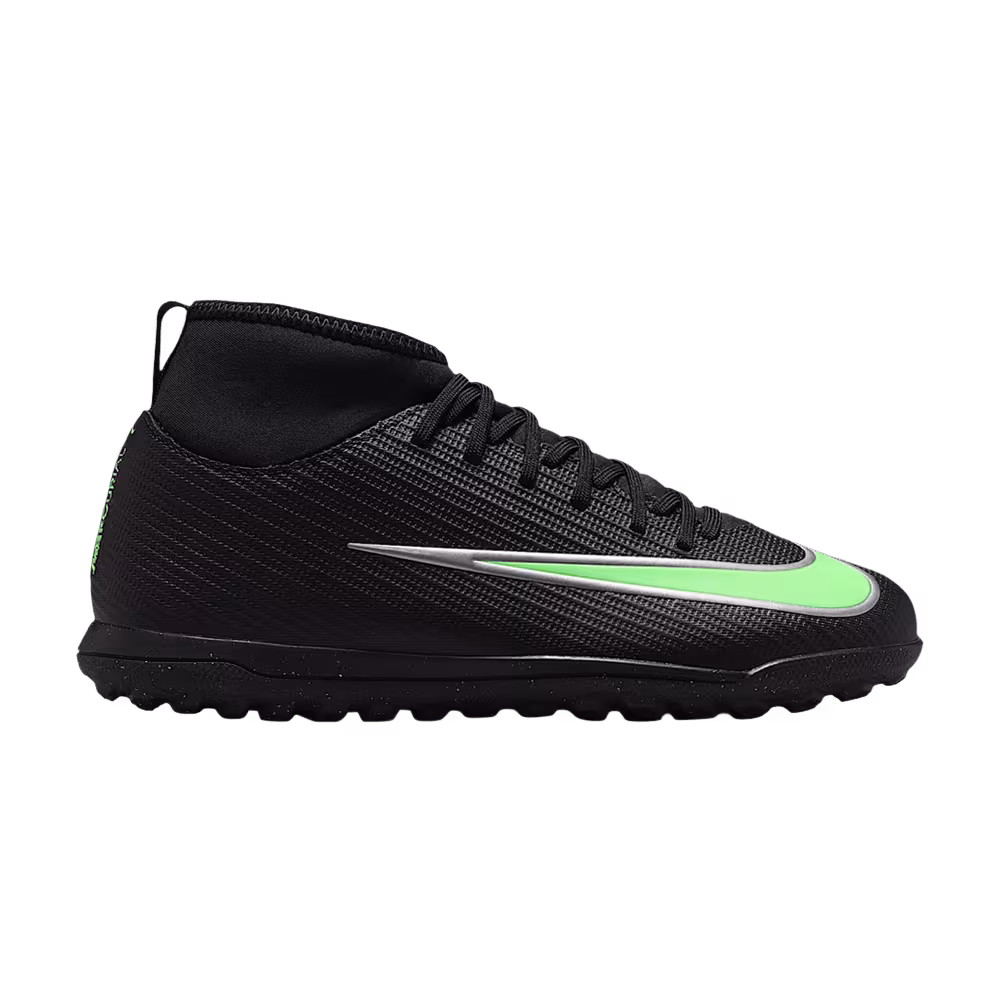 Nike Jr. Mercurial Superfly 11 Club Turf High-Top GS Black Black Illusion Green