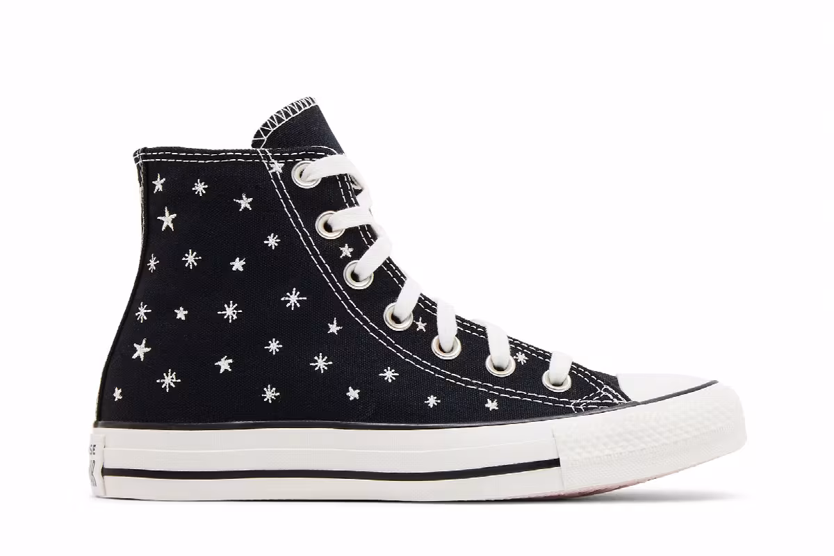 Converse Women's Chuck Taylor All Star High Embroidered Stars, view 2