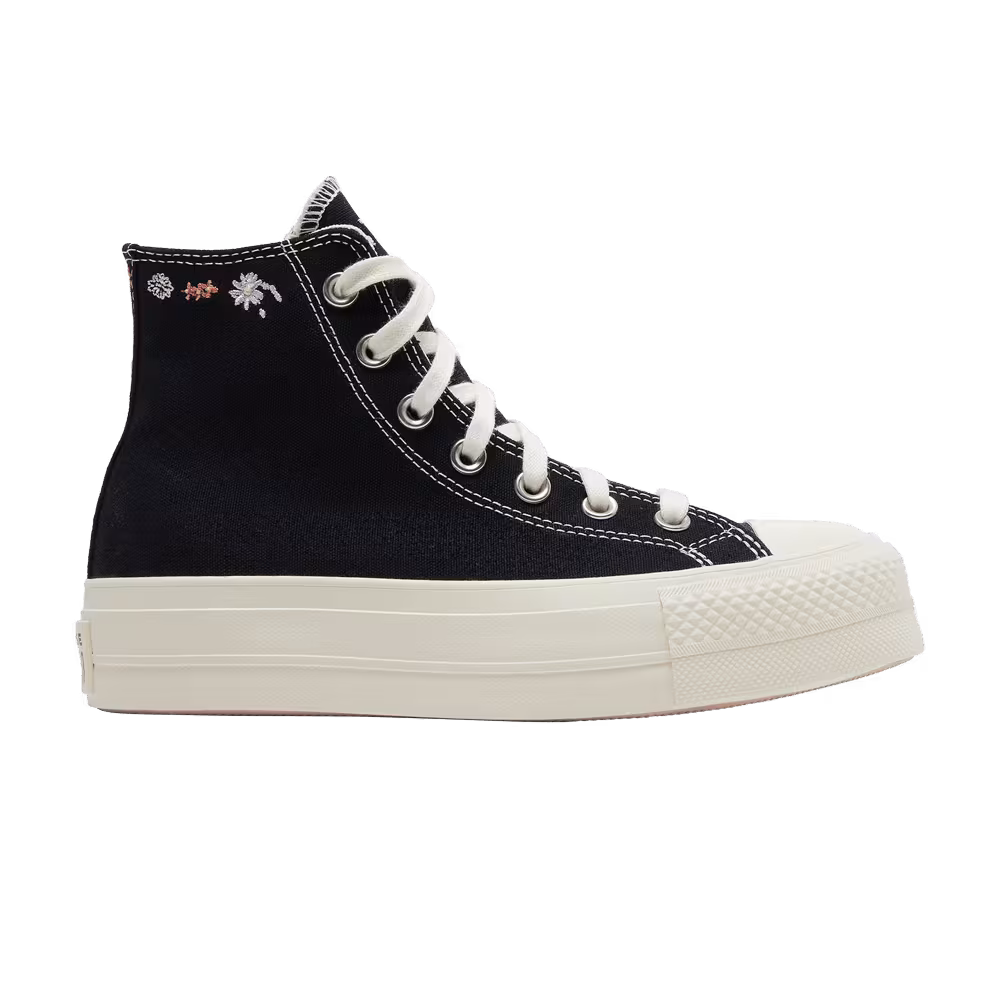 Converse Women's Chuck Taylor All Star Lift Platform High Embroidered Floral - Black