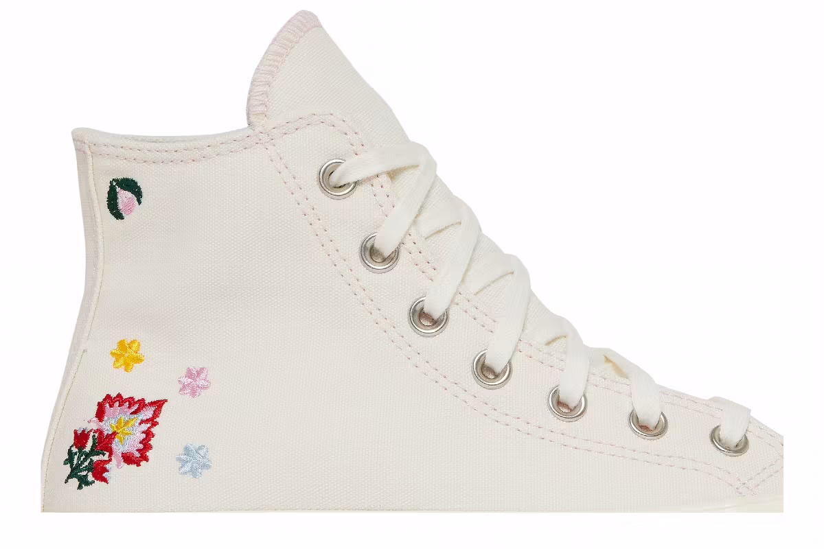 Converse Women's Chuck Taylor All Star Lift Platform High Floral Embroidery - Egret, view 3