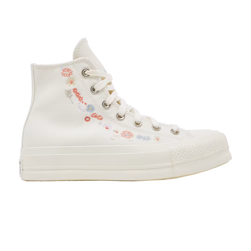 Converse Women's Chuck Taylor All Star Lift Platform Embroidered Floral - Egret