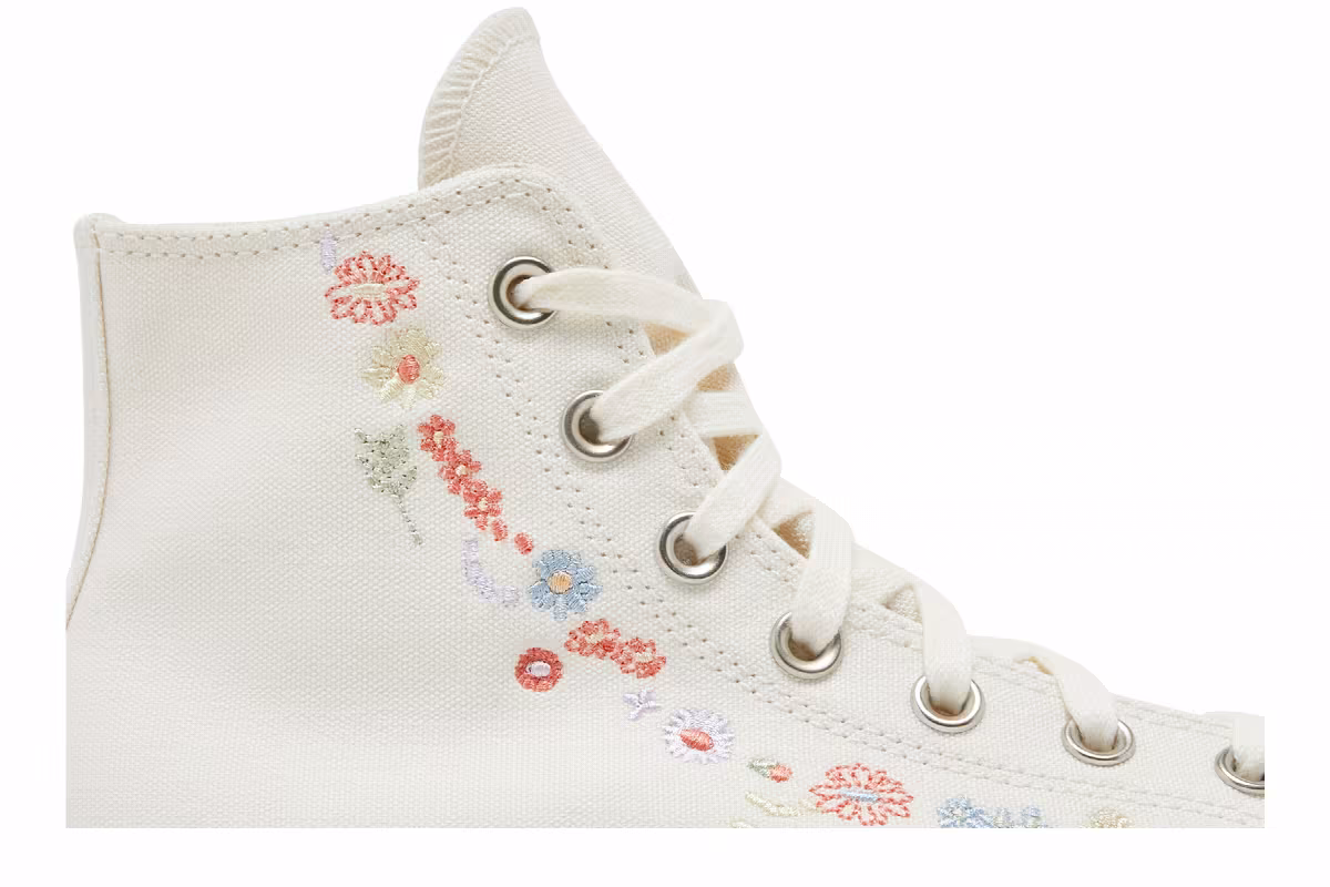 Converse Women's Chuck Taylor All Star Lift Platform Embroidered Floral - Egret, view 3