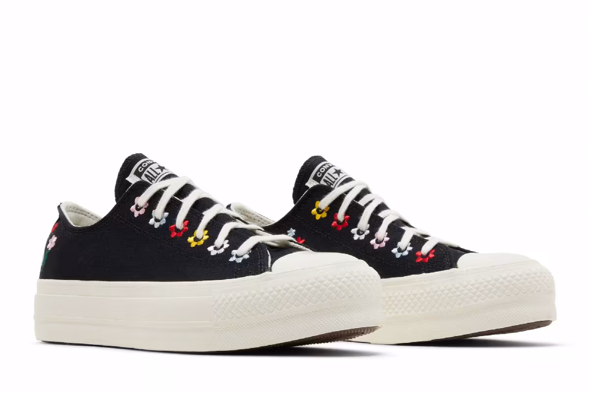 Converse Women's Chuck Taylor All Star Lift Platform Low Floral Embroidery, view 9