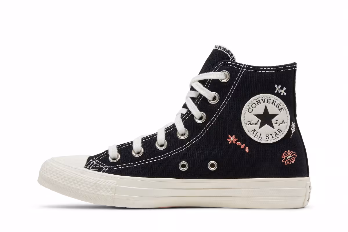 Converse Women's Chuck Taylor All Star High Embroidered Floral - Black, view 4