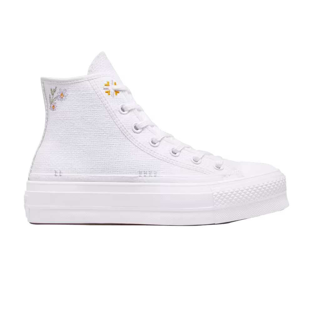 Converse Women's Chuck Taylor All Star Lift Platform High Autumn Embroidery - White