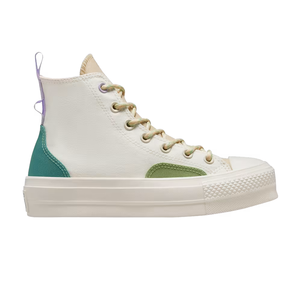 Converse Women's Chuck Taylor All Star Lift Platform High Colorblock Overlay - Algae Coast