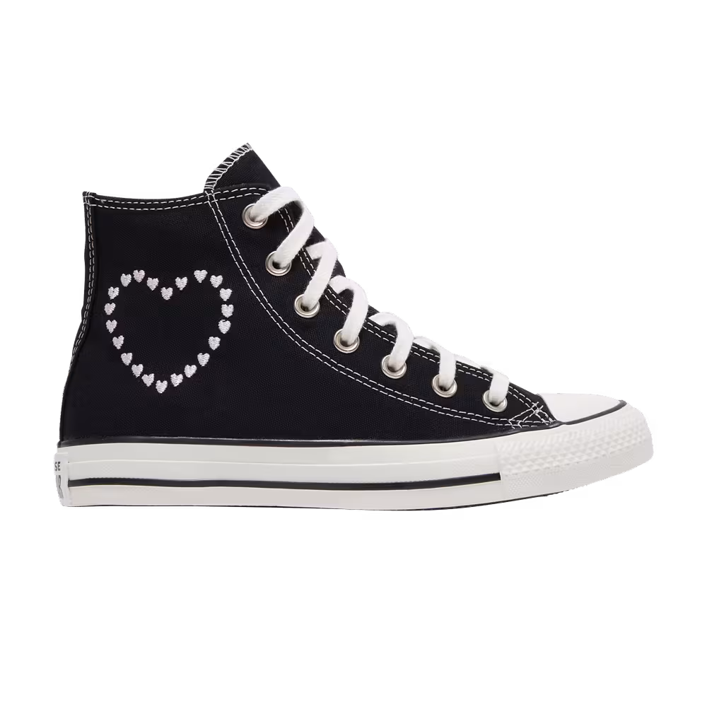 Converse Women's Chuck Taylor All Star High Embroidered Hearts - Black