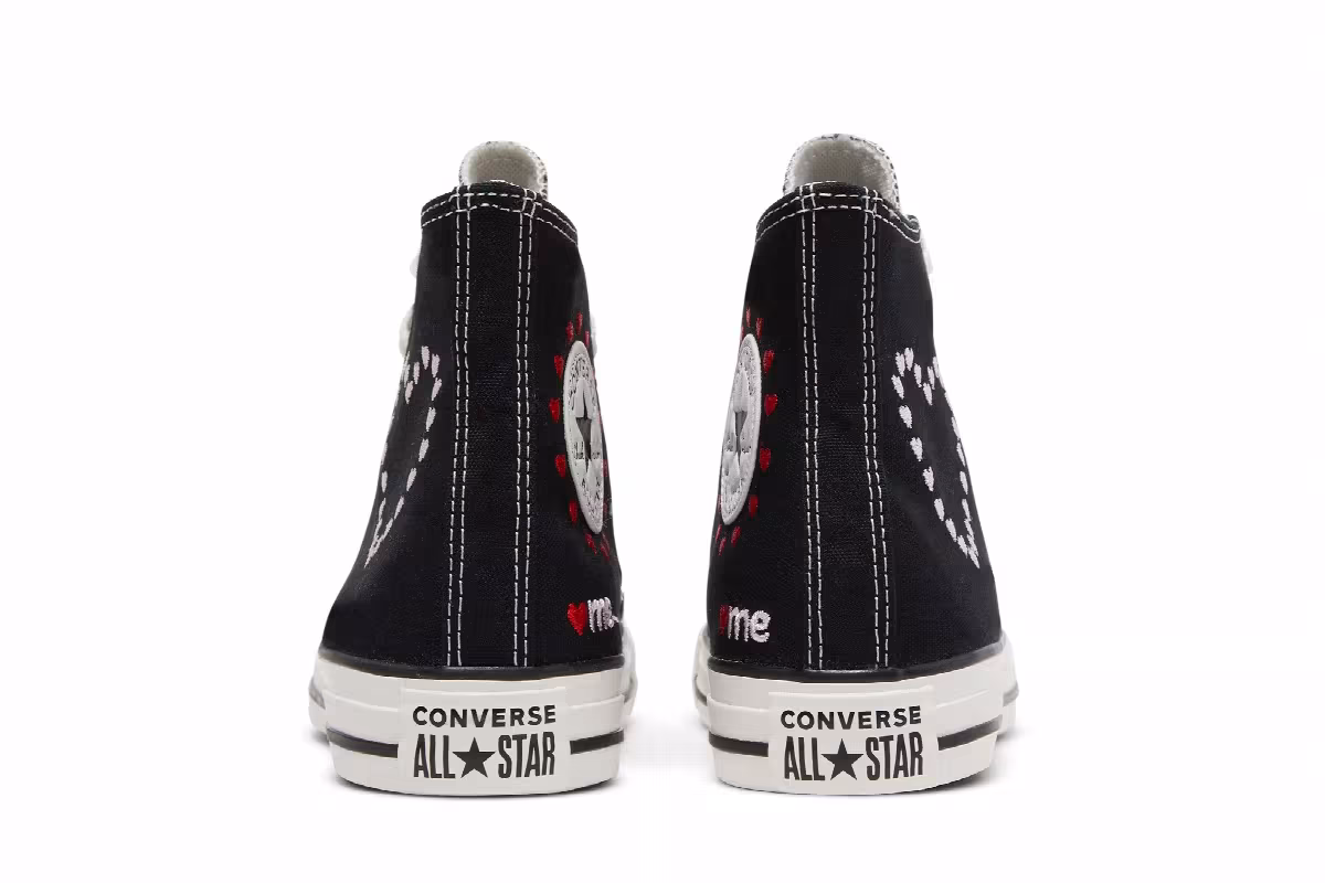 Converse Women's Chuck Taylor All Star High Embroidered Hearts - Black, view 7