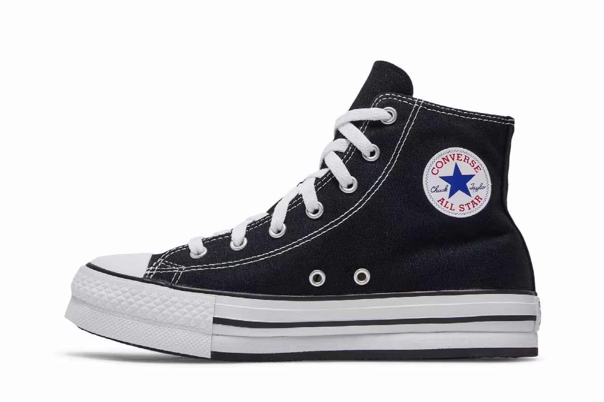 Converse Chuck Taylor All Star Lift Platform Canvas High GS Black, view 4