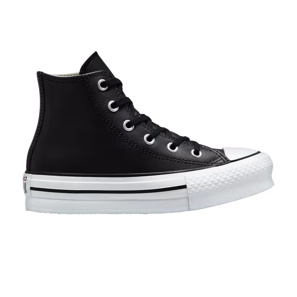 Converse Chuck Taylor All Star Lift Platform Leather High GS Black Natural Ivory