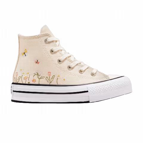 Converse Chuck Taylor All Star Lift Platform High PS 'Floral Embroidery - Natural Ivory'