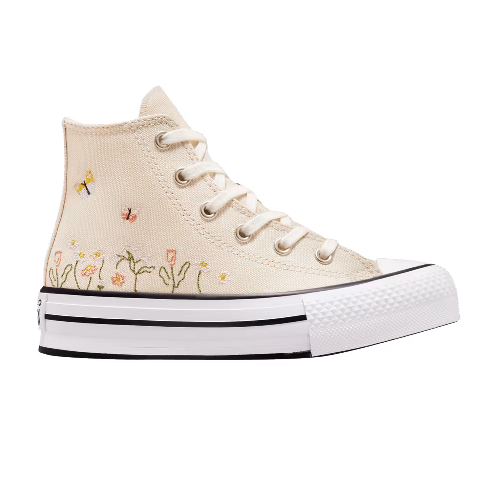 Converse Chuck Taylor All Star Lift Platform High PS Floral Embroidery - Natural Ivory
