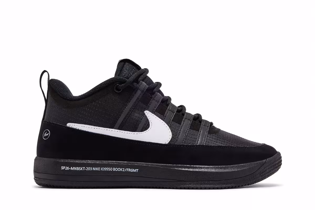 Fragment Design x Nike Book 2 Black White, view 2