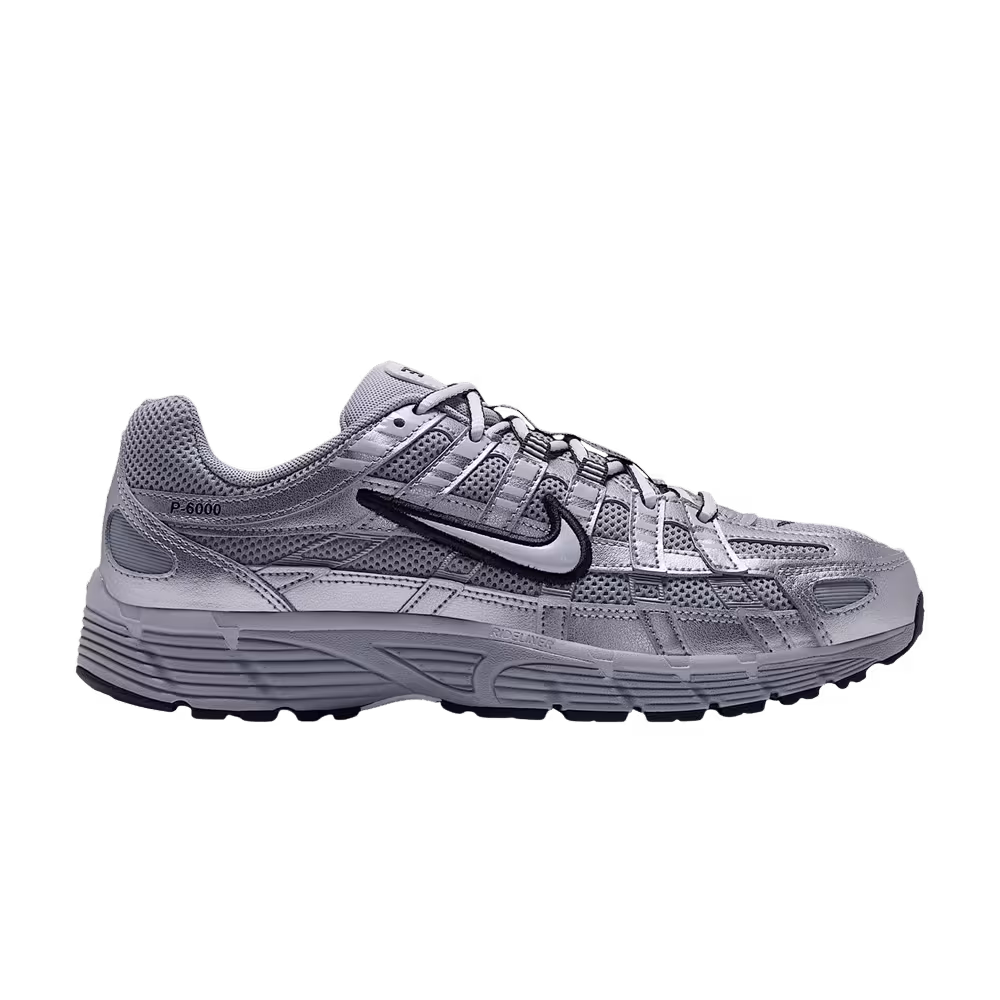 Nike Women's P-6000 Wolf Grey Metallic Silver Off Noir Off White