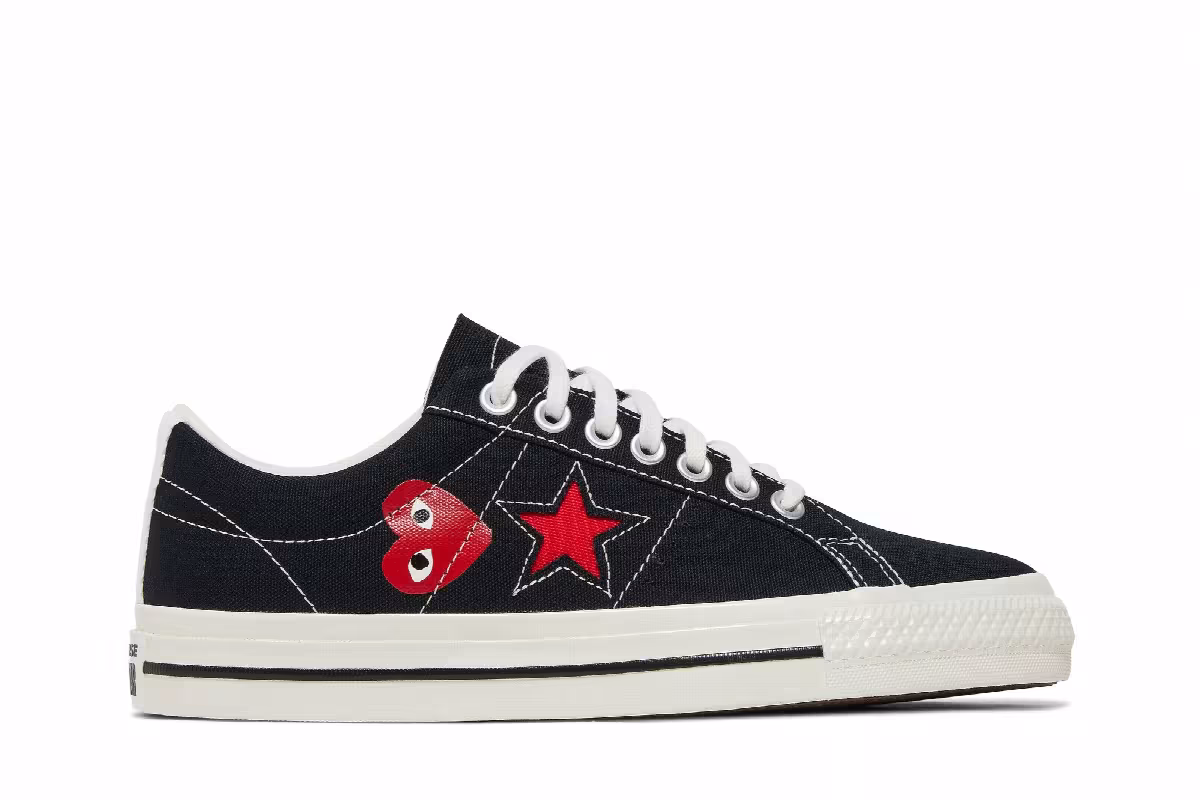 Comme des Garçons Play x Converse One Star Black White, view 2