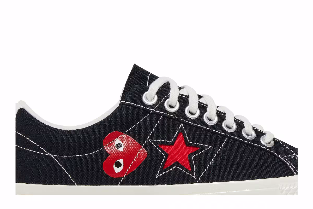 Comme des Garçons Play x Converse One Star Black White, view 3