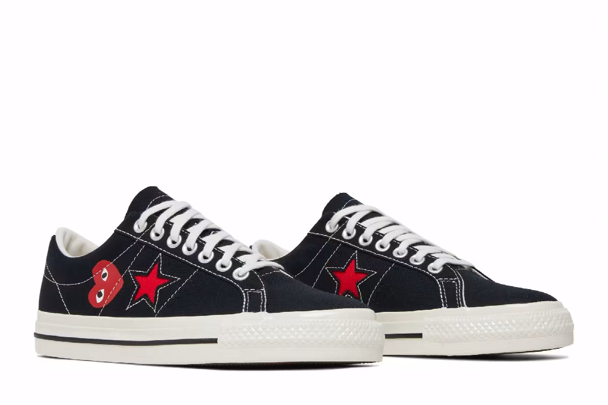 Comme des Garçons Play x Converse One Star Black White, view 9