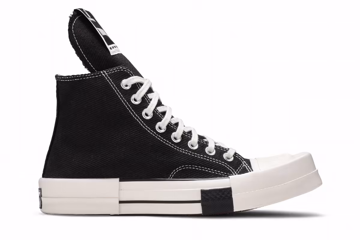 Rick Owens x Converse TURBODRK Chuck 70 High Black, view 2