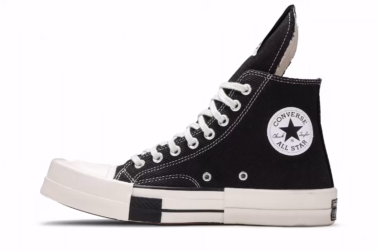 Rick Owens x Converse TURBODRK Chuck 70 High Black, view 4