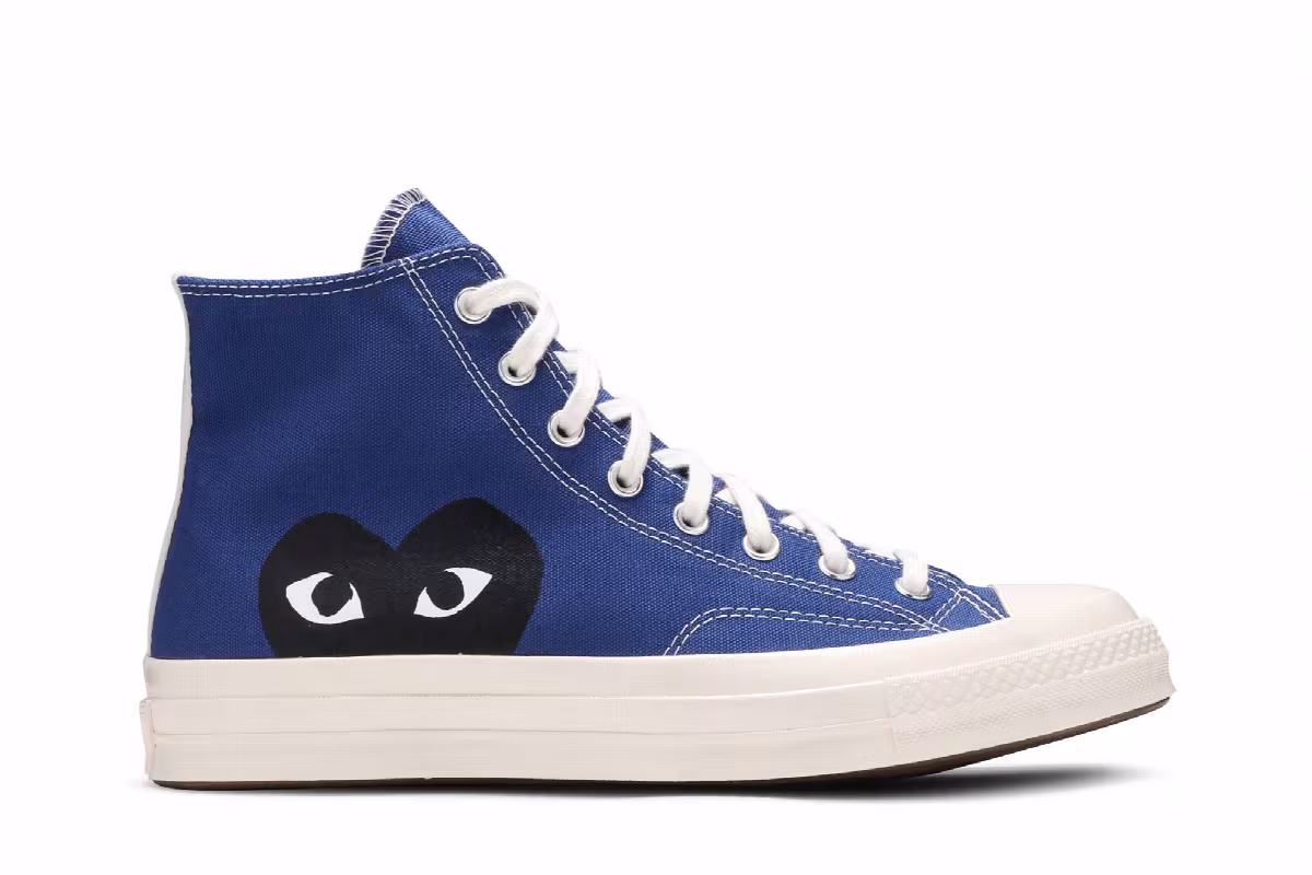 Comme des Garçons PLAY x Converse Chuck 70 High Blue Quartz, view 2