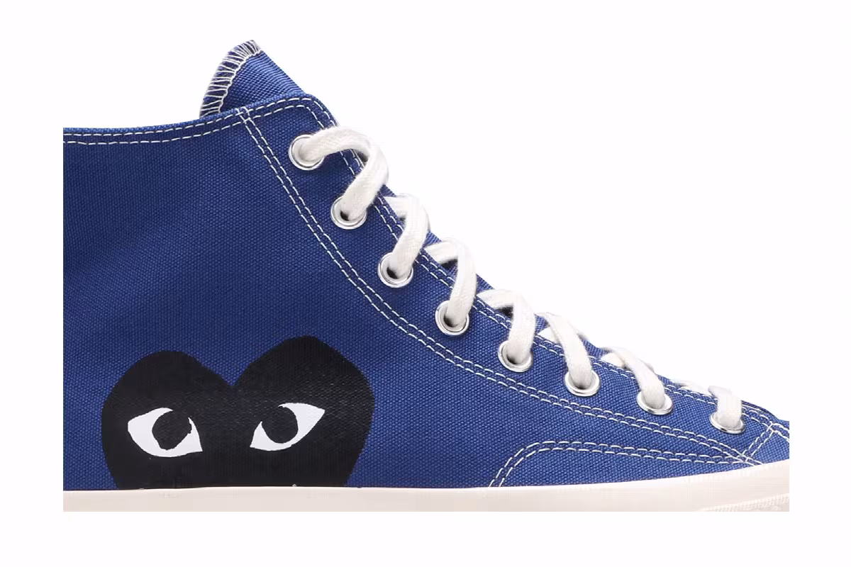 Comme des Garçons PLAY x Converse Chuck 70 High Blue Quartz, view 3