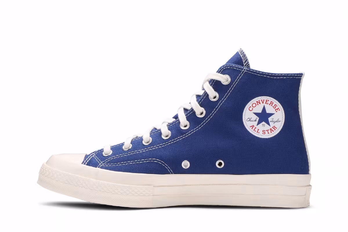 Comme des Garçons PLAY x Converse Chuck 70 High Blue Quartz, view 4