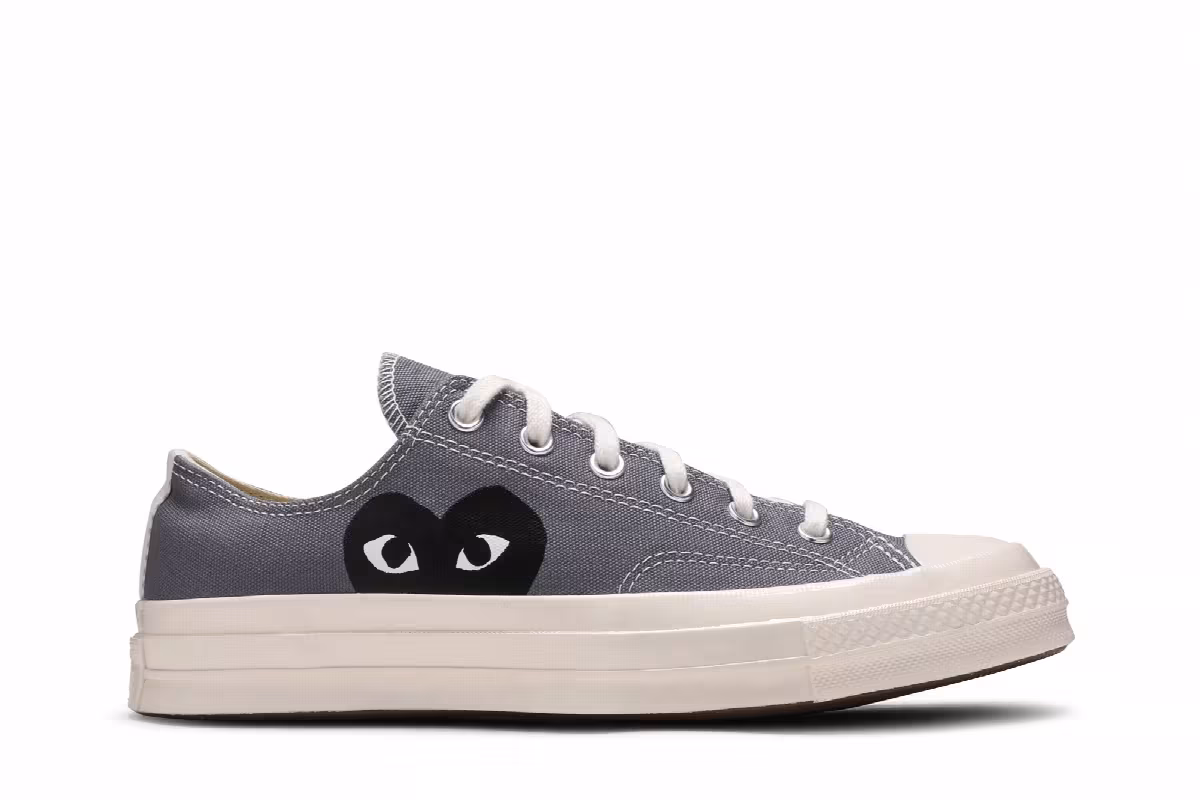Men's Comme des Garçons PLAY x Converse Chuck 70 Low Steel Gray, view 2