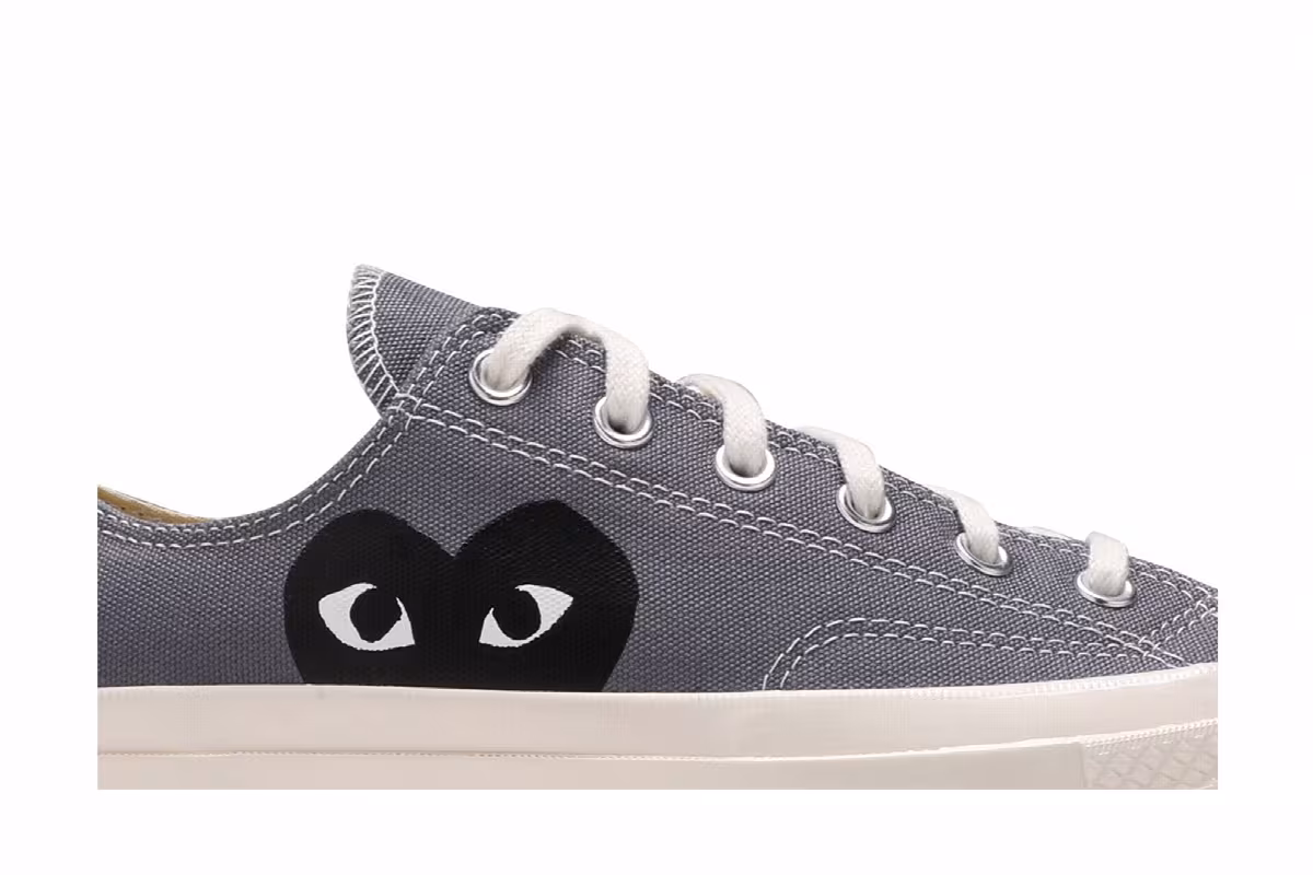 Men's Comme des Garçons PLAY x Converse Chuck 70 Low Steel Gray, view 3