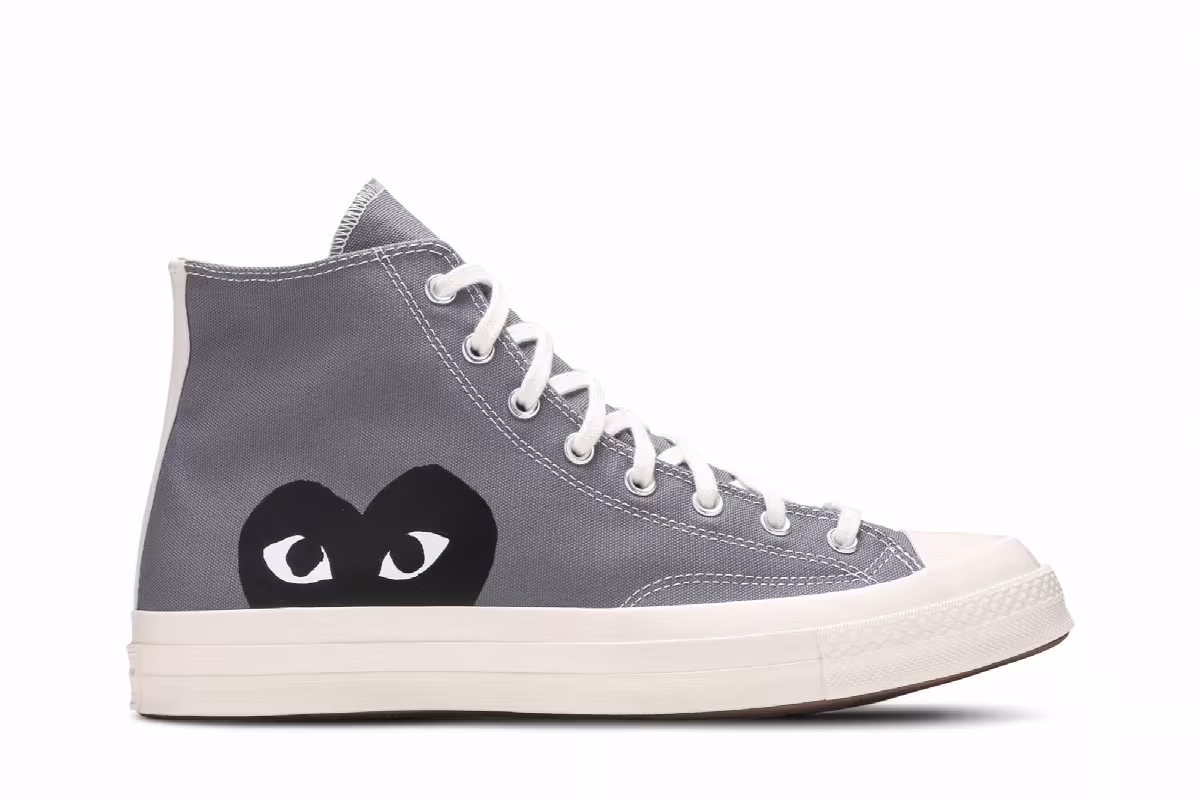 Comme des Garçons PLAY x Converse Chuck 70 High Steel Gray, view 2