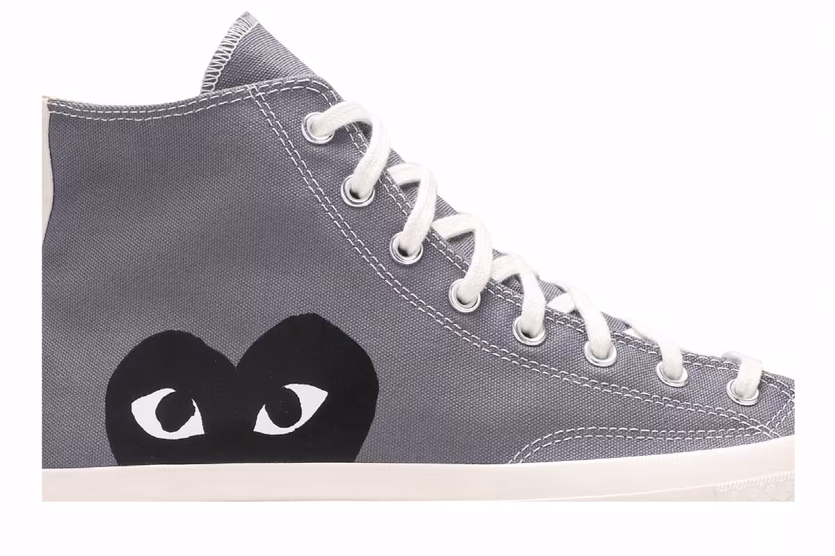 Comme des Garçons PLAY x Converse Chuck 70 High Steel Gray, view 3