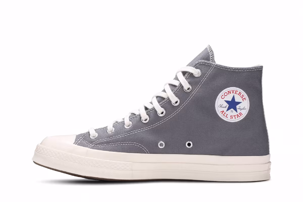 Comme des Garçons PLAY x Converse Chuck 70 High Steel Gray, view 4