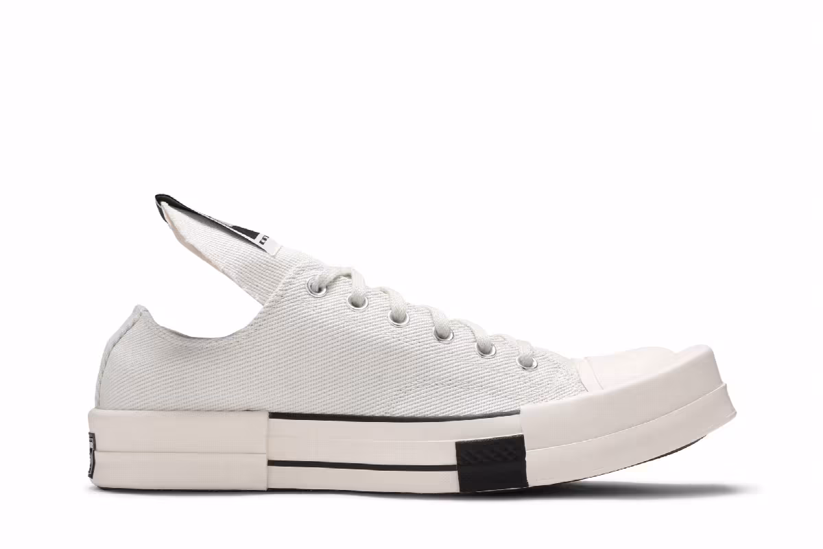 Rick Owens x Converse TURBODRK Chuck 70 Low Lily White, view 2