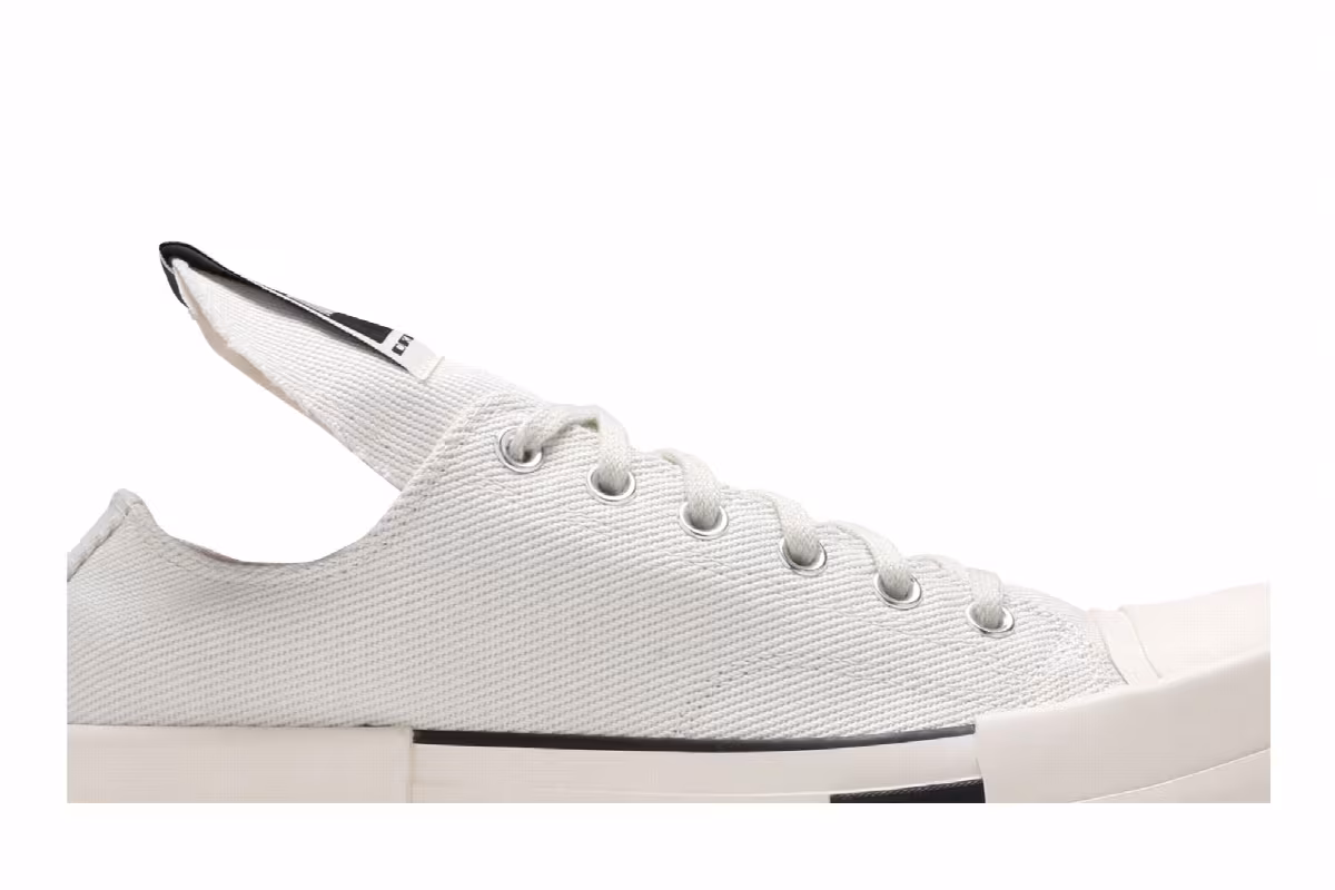 Rick Owens x Converse TURBODRK Chuck 70 Low Lily White, view 3