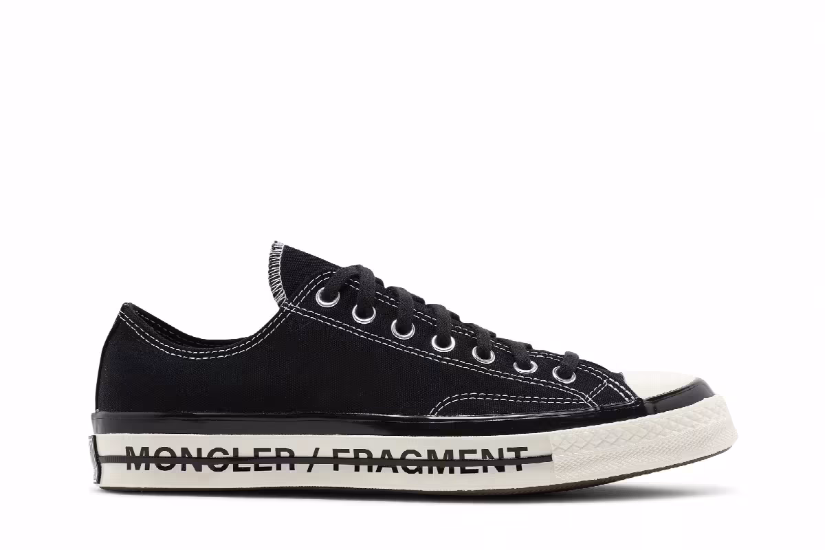 Fragment Design x Moncler x Converse Chuck 70 Low Black, view 2