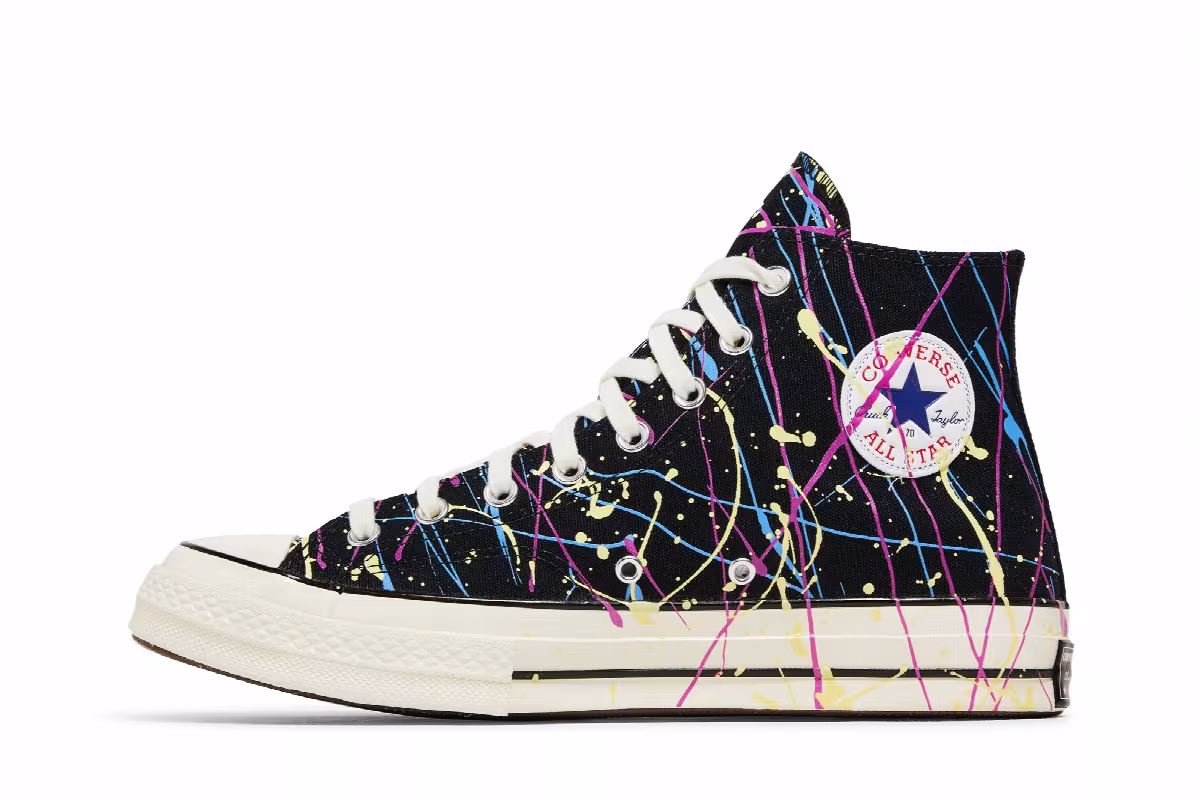 Converse Chuck 70 High Paint Splatter - Black, view 4