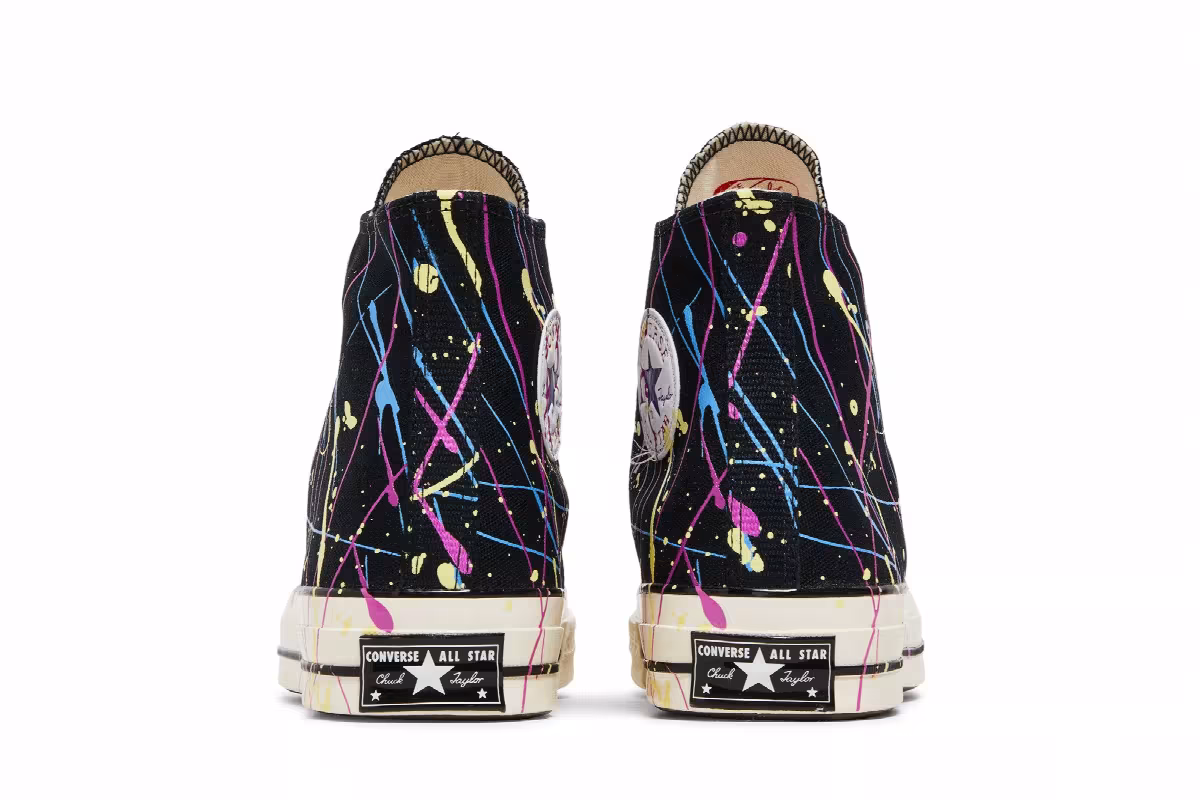 Converse Chuck 70 High Paint Splatter - Black, view 7