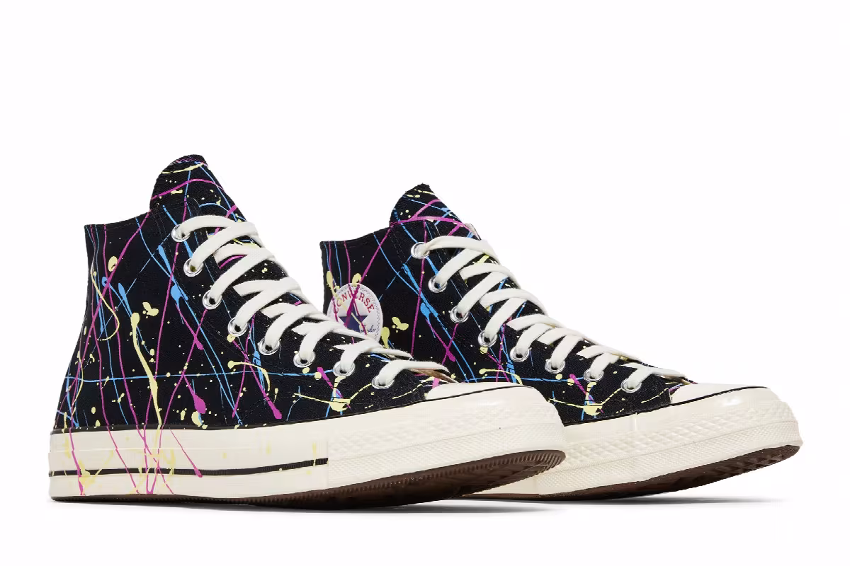 Converse Chuck 70 High Paint Splatter - Black, view 9