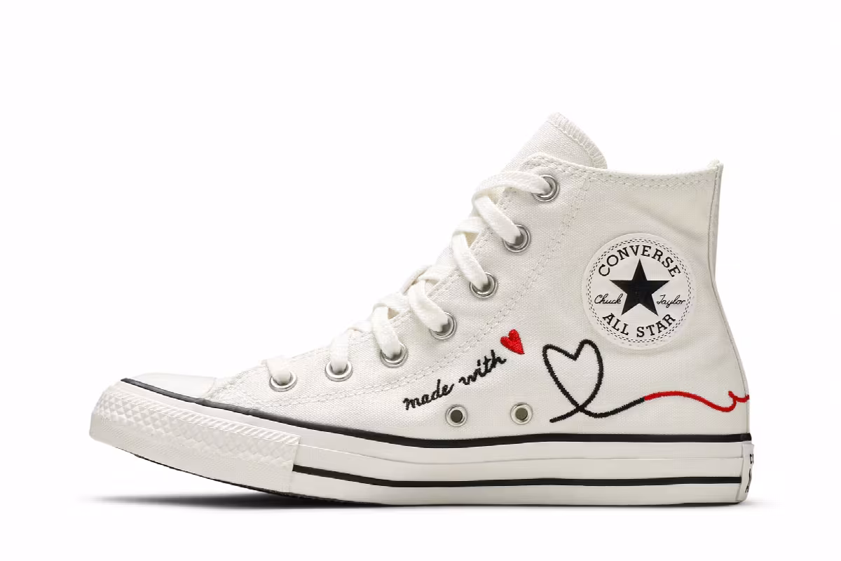 Converse Chuck Taylor All Star High Made with Love - White, view 4