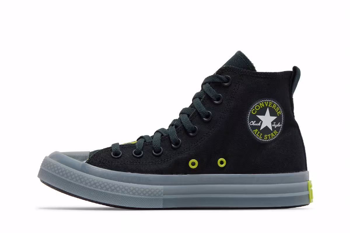 Converse Chuck Taylor All Star CX Fleece Lined High Black Lime Twist, view 4