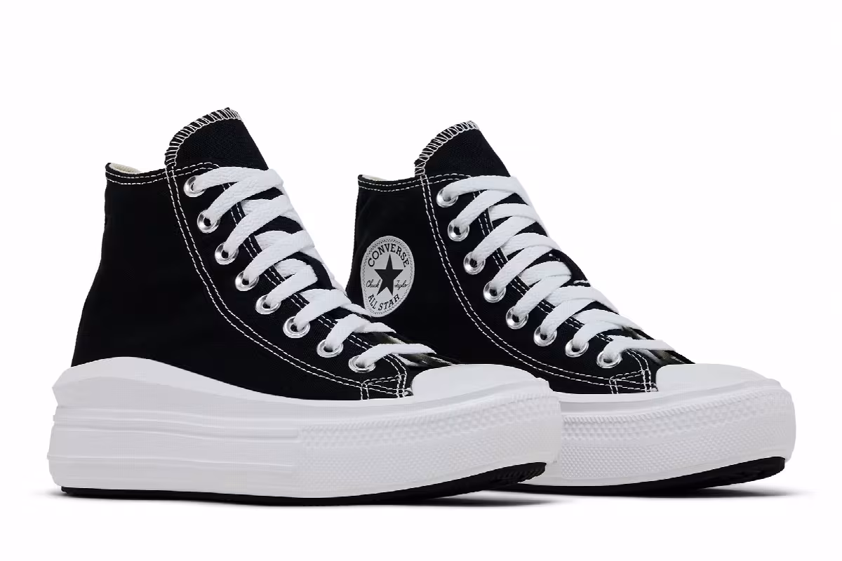 Converse Women's Chuck Taylor All Star High Move Black White, view 9