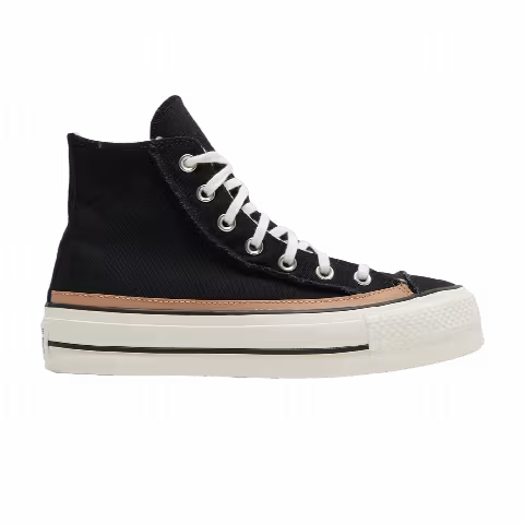 Converse Wmns Chuck Taylor All Star Raw Edge Platform High 'Black Champagne Tan'