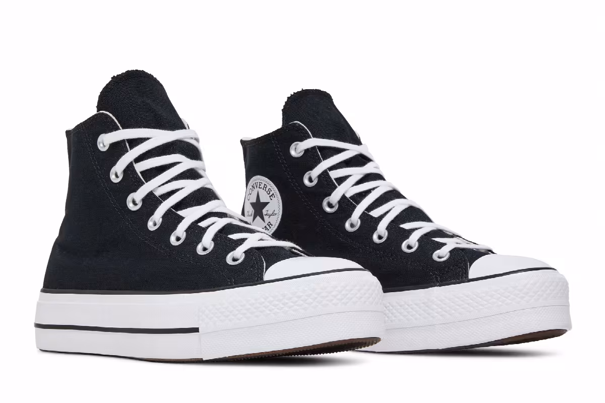 Converse Women's Chuck Taylor All Star Lift High Black White, view 9