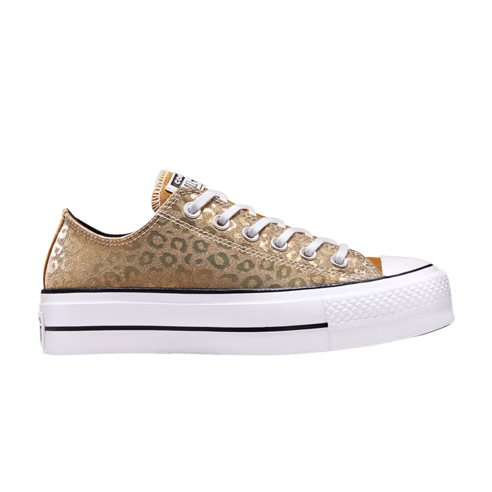 Converse Women's Chuck Taylor All Star Platform Low Authentic Glam - Gold Leopard
