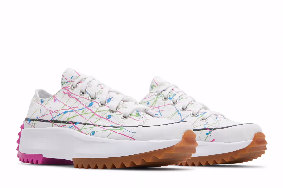 Converse Women's Run Star Hike Low Splatter Paint - White, view 9