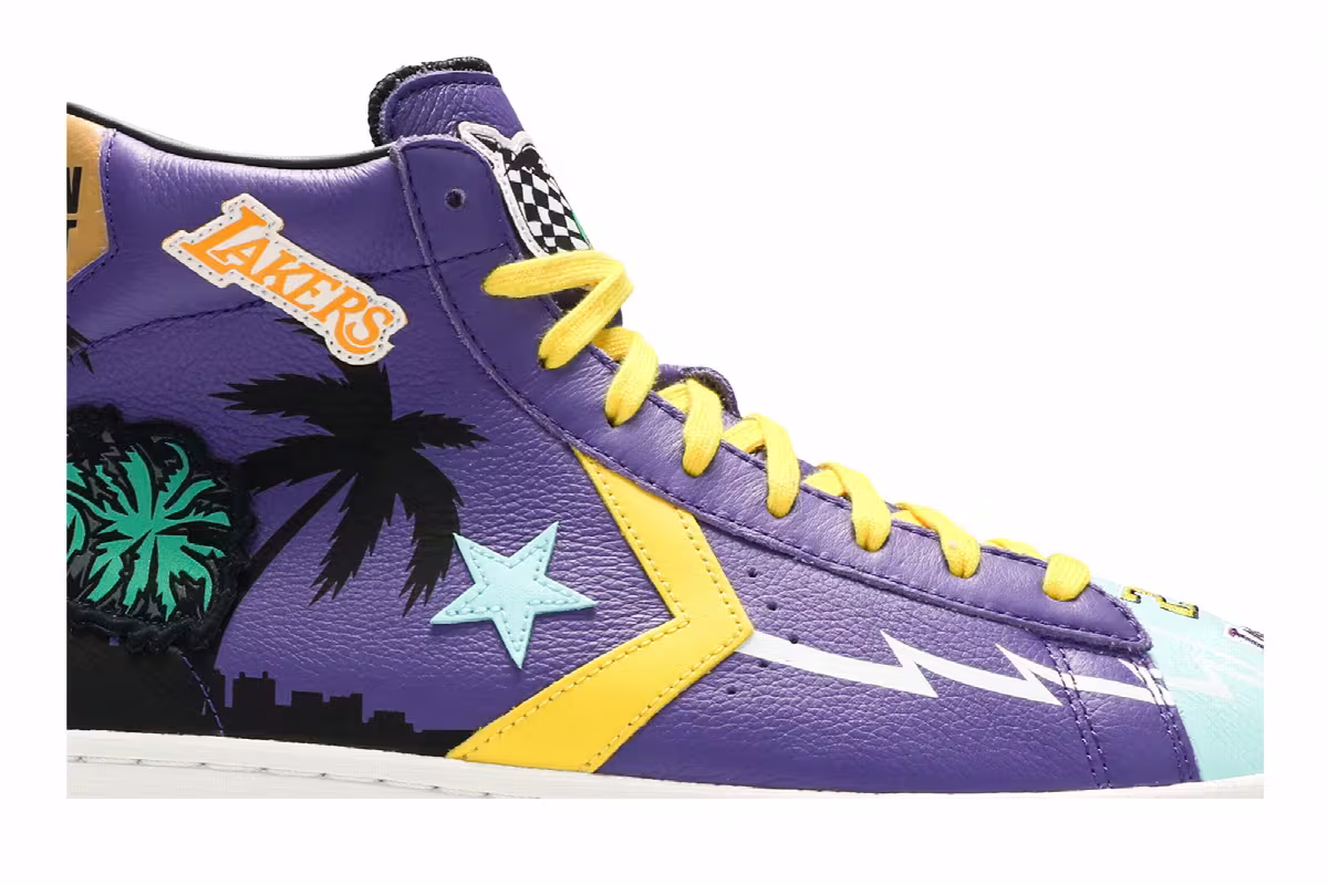 Chinatown Market x Converse Pro Leather High Lakers Championship Jacket, view 3
