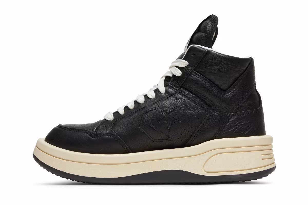 Rick Owens x Converse DRKSHDW TURBOWPN Mid Black Cloud Cream, view 4