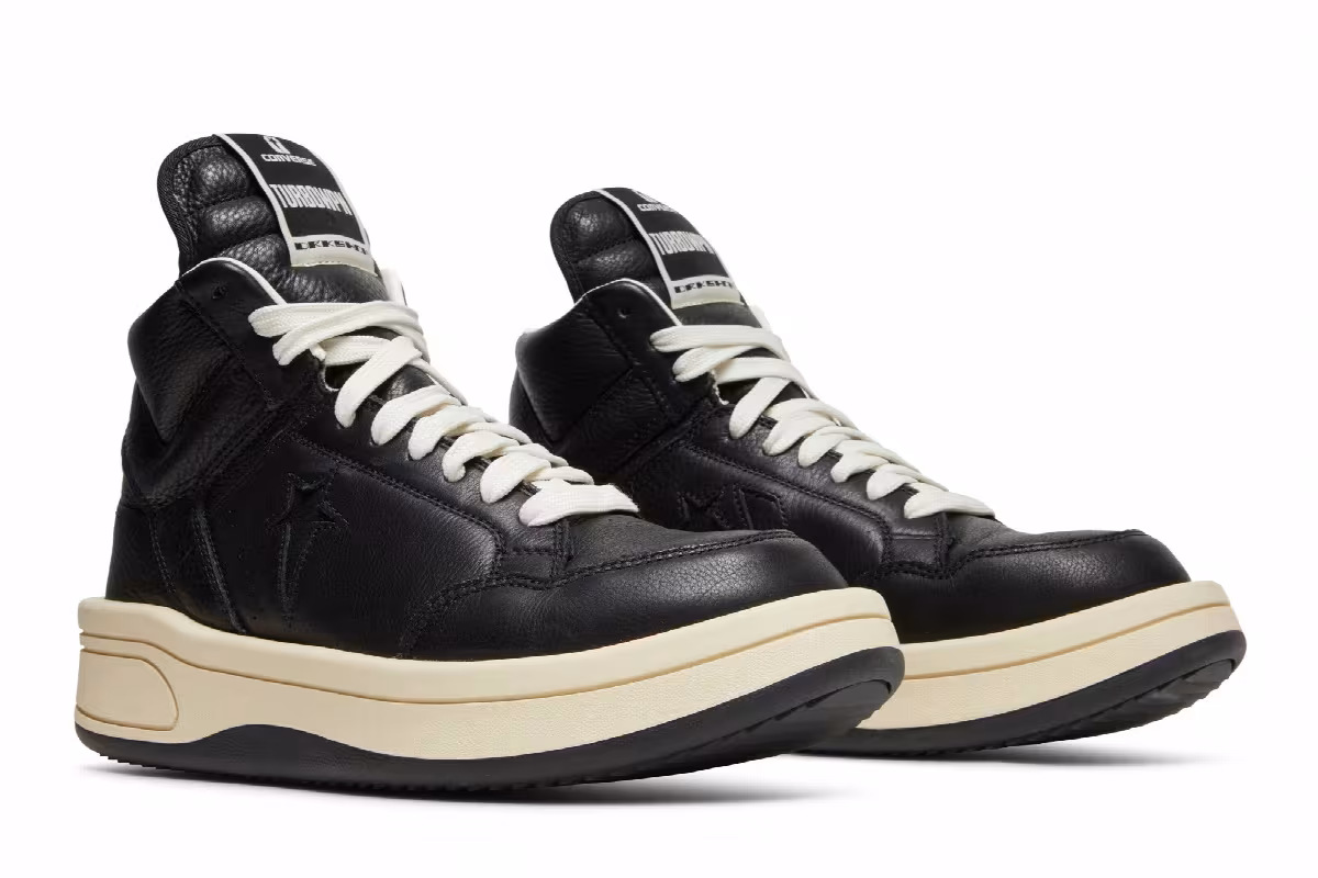 Rick Owens x Converse DRKSHDW TURBOWPN Mid Black Cloud Cream, view 9