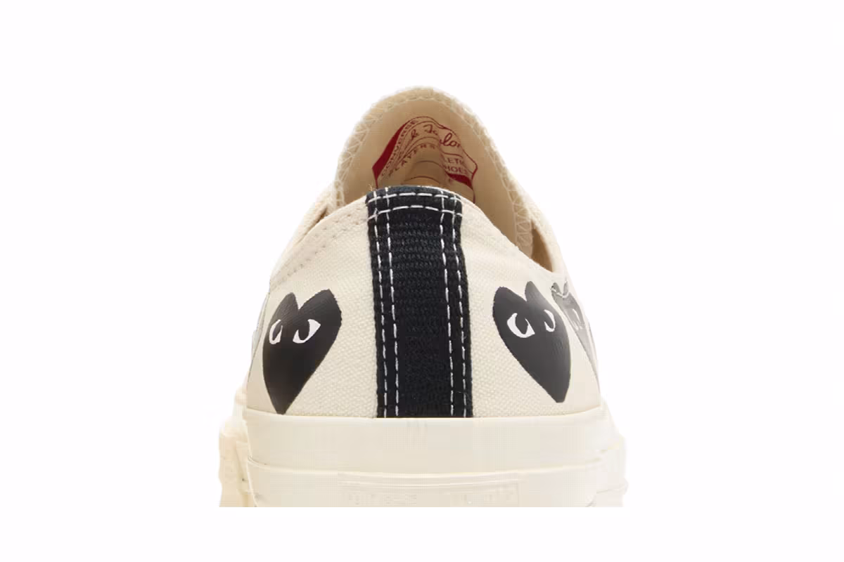 Comme des Garçons PLAY x Converse Chuck 70 Low Multi Heart - Milk Black, view 8